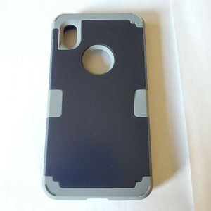 iPhone Xr Case Dark Blue and Black Rubber and Hard